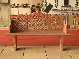 White Peacock Red Stone Outdoor Garden Furniture set, For Hotel, Size: 4 Ft