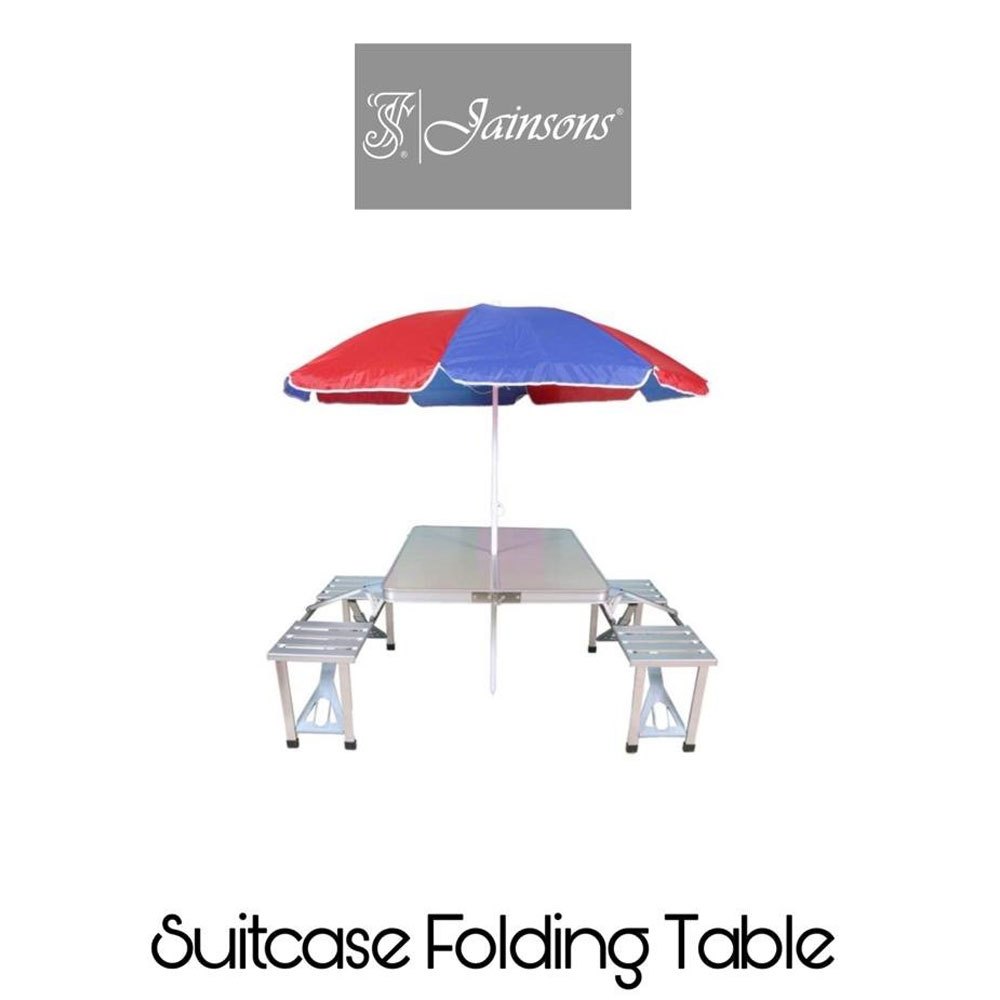 Jainson Suitcase Folding Table With Umbrella