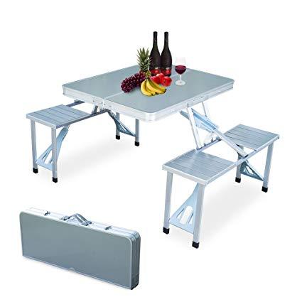 Generic Silver Portable Aluminium Folding Picnic Table