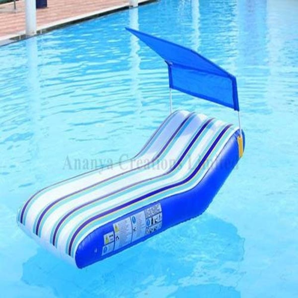 Vinyl Blue And White Sun Shade Lounge