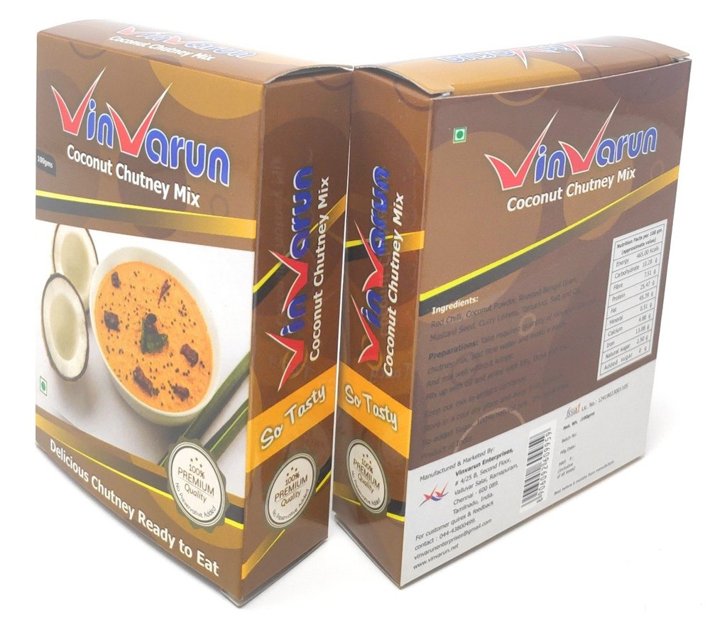 Coconut Chutney Mix Set of 2, 100 Gms, Packaging Type: Packet