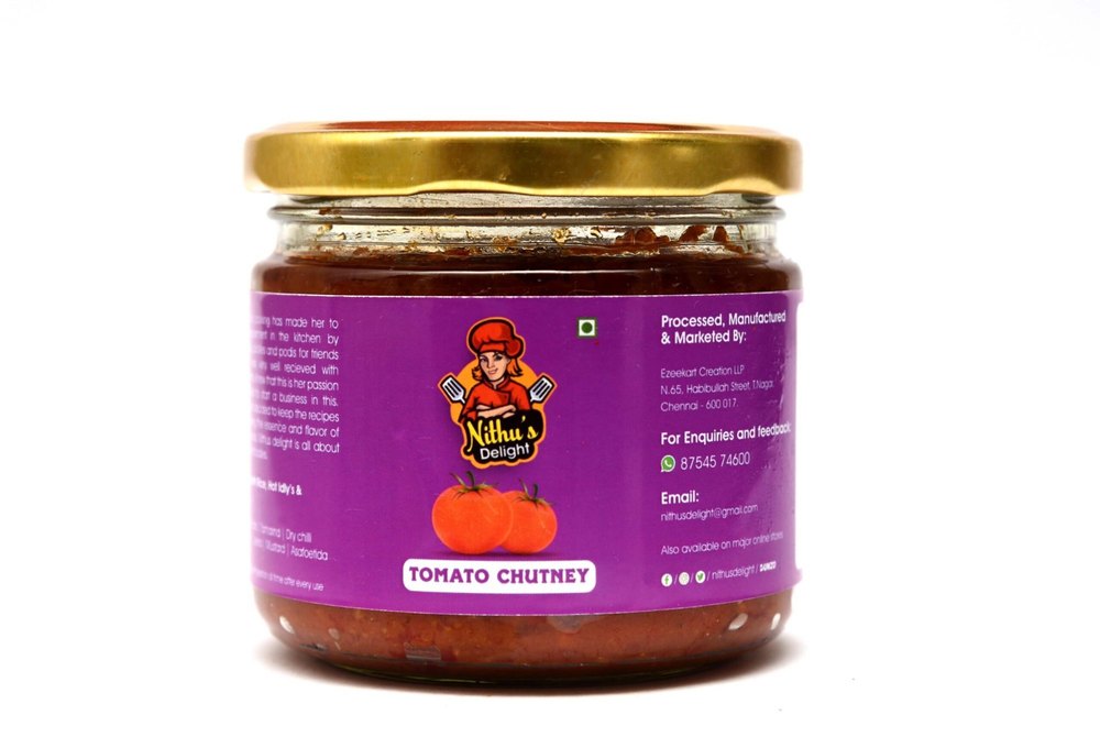 Nithus Delight Bottle Tomato Chutney, 250 Grams, 2.04gram