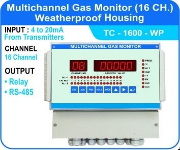 16 Channel Multichannel Gas Monitor for Industrial Use