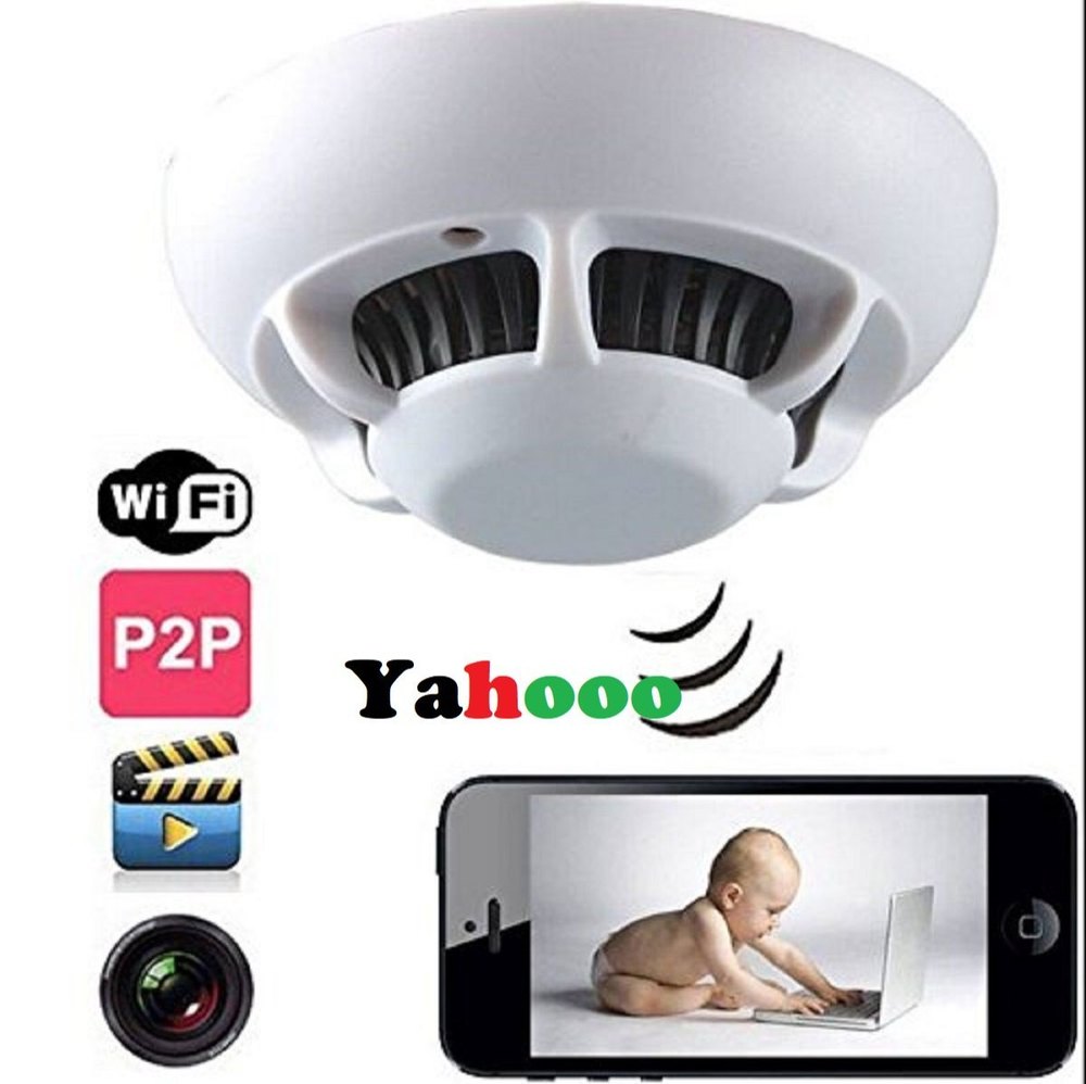 20-30 Feet 1080 X 720 Spy Smoke Detector Camera