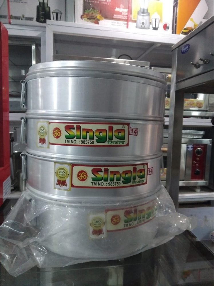 Aluminium And SS Round Momos Steamer ALM Gas Operated, Size: 3 Tair