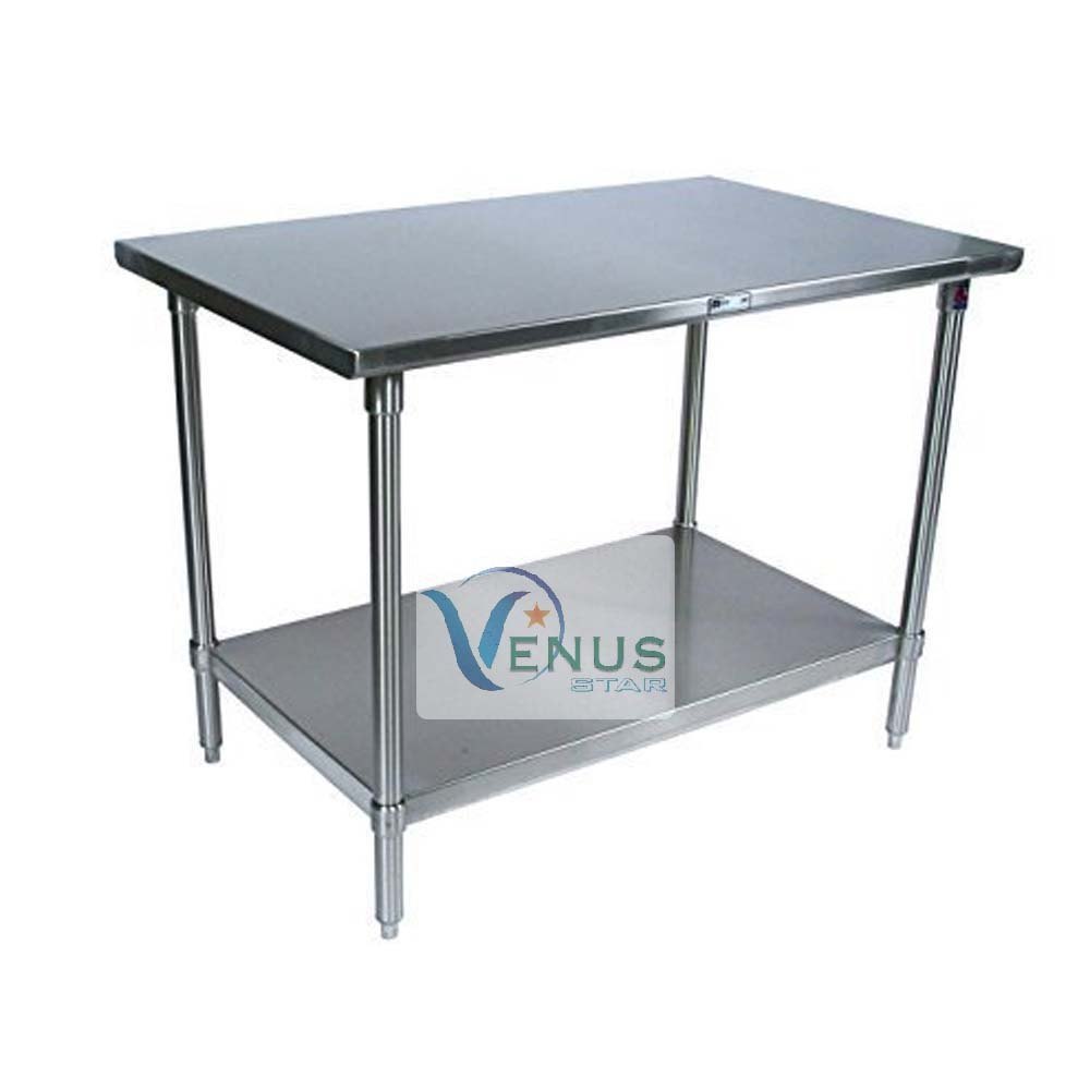 Stainless Steel Silver SS Kitchen Work Table, For Restaurant, Size: 48 X 27 X 34 Inch
