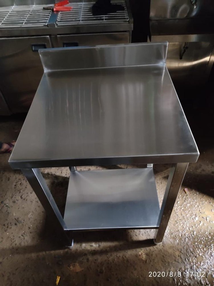 Silver Stainless Steel Kitchen Table, Size: 60x24x34