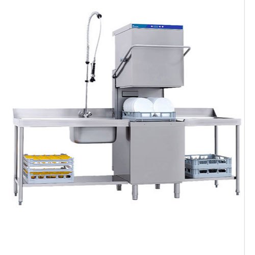 Stainless Steel Silver Hood Type Dishwasher