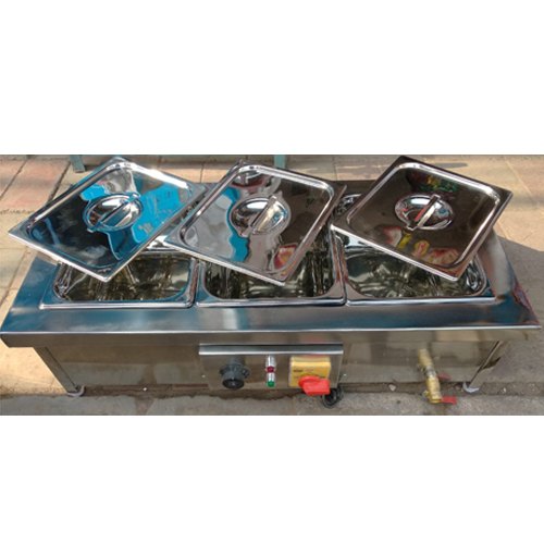 Stainless Steel Three Bain Marie Table Top, For Hotel, Restaurant