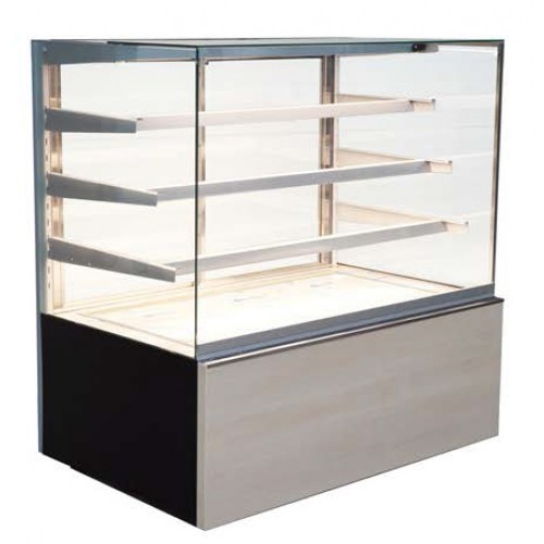 SS And Glass Brown Pizza Display Counter