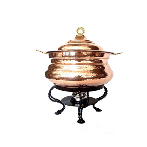 Antique Copper Chafing Dish Round With Stand (Copper), For Hotel