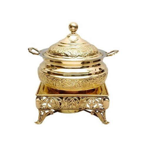 Golden Antique Brass Chafing Dishes, Capacity: 6 L