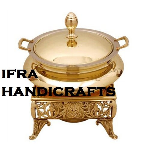 Golden Brass Chafing Dish, For Hotel And Restaurant, Capacity: 8 L