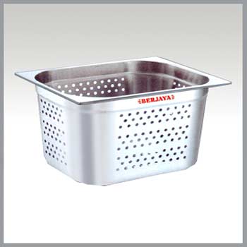 Grey Stainless Steel Perforated Food Pan