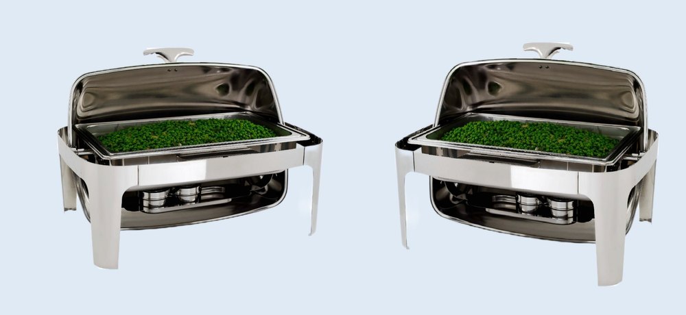 Silver Stainless Steel Rectangular Roll Top, For Restaurant, Capacity: 6 L
