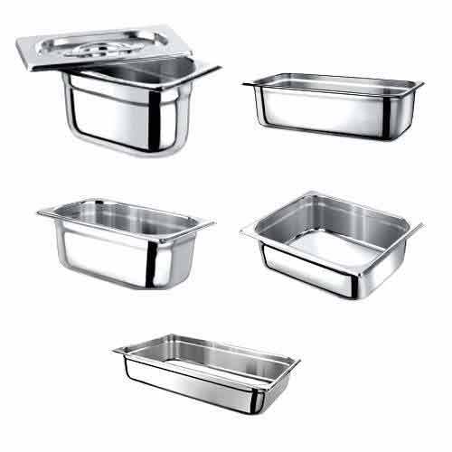 Rectangular Stainless Steel Gastronorm Containers, for Restaurant