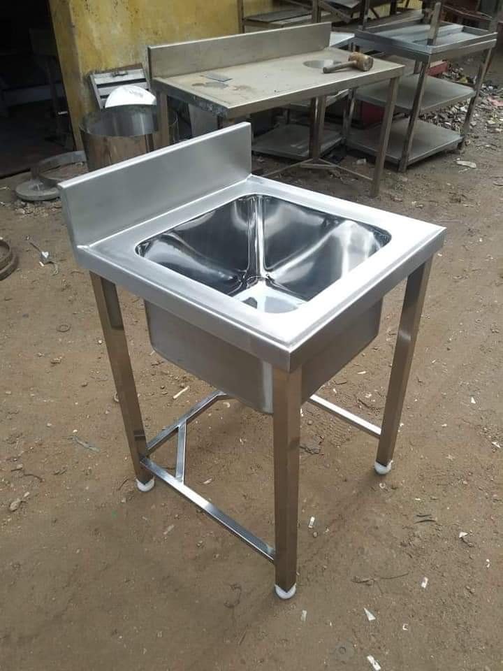 Stainless Steel Silver Ss Commercial Kitchen Sink