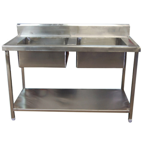 Stainless Steel Two Sink Unit