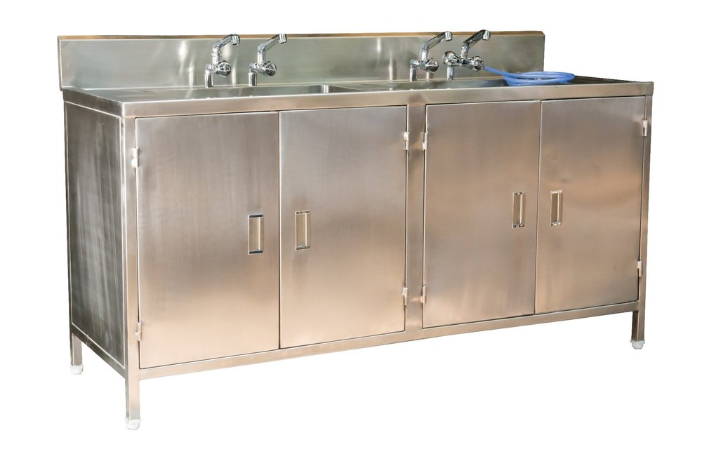 Pharmatechnik Stainless Steel Washing Table Sink, Sink Shape: Rectangular, Number Of Sinks: Two