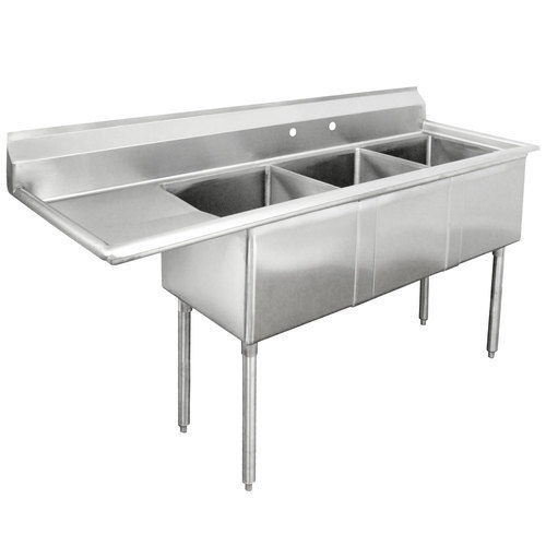 Stainless Steel Three Sink Table