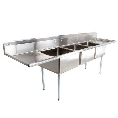 Stainless Steel 4 Three Sink Unit