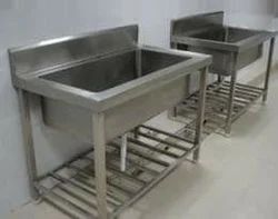 Stainless Steel Silver Pot Wash Sink, For Kitchen, 12 Cm X 8 Cm X 3 Cm