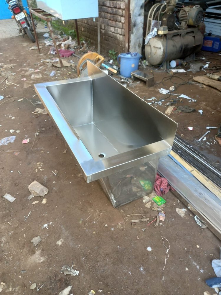 custom Silver Stainless Steel Pot Wash Sink