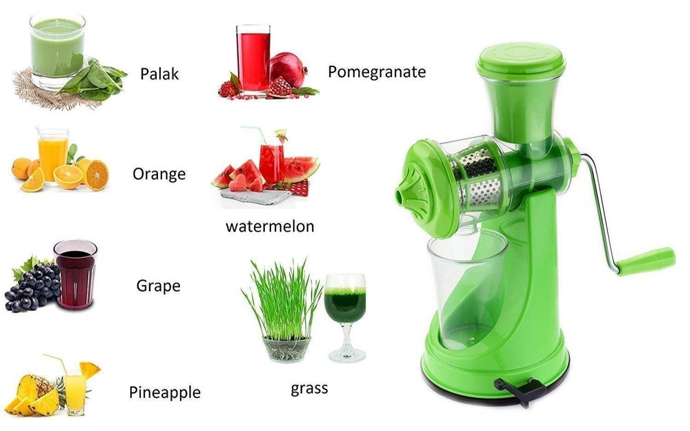 Green Color Plastic Hand Juicer