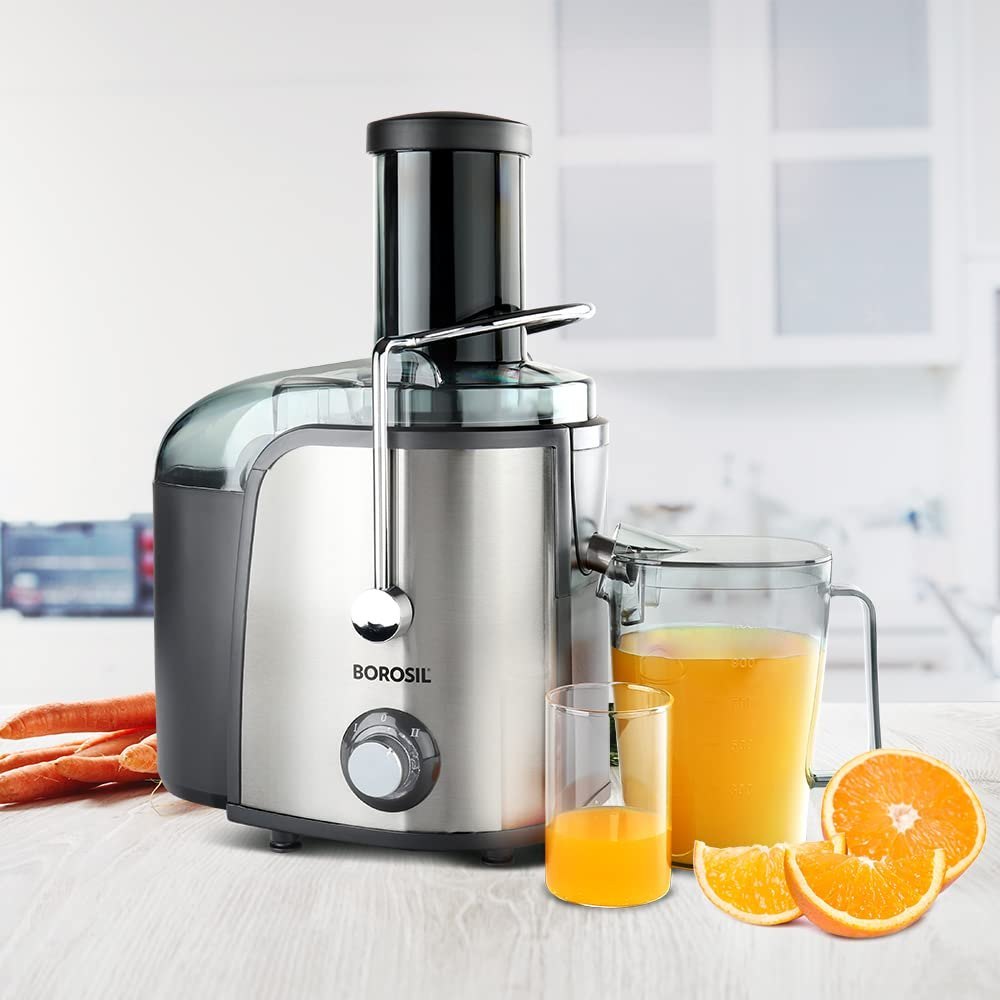 Borosil Primus Plus Juicer, 800 W, Stainless Steel Centrifugal Juicer