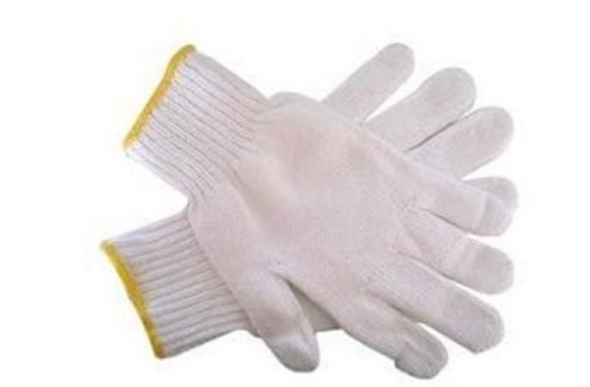 Vardhkamal Industries White Cotton Knitted Hand Gloves, Size: 35 Gram