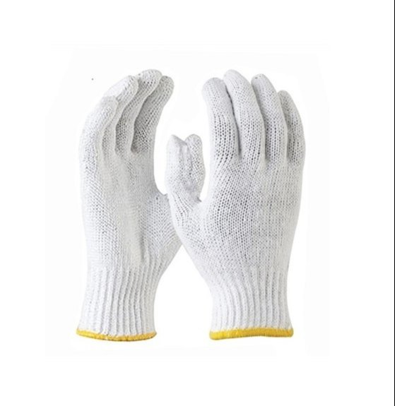 Blue Plain Cotton Hand Gloves, Size/Dimension: Large