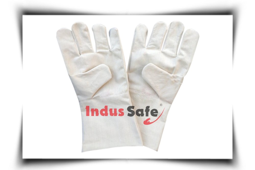 Male Grey Cotton Drill Gloves