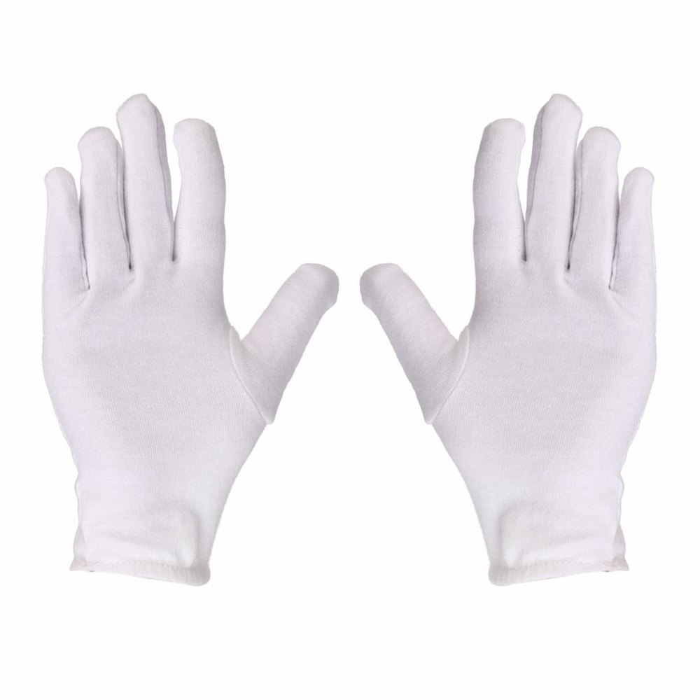White Plain K-Safe Cotton Hosiery Gloves, Size: 9 Inch