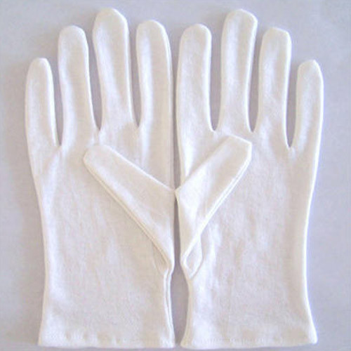 Plain White Cotton Hosiery Hand Gloves