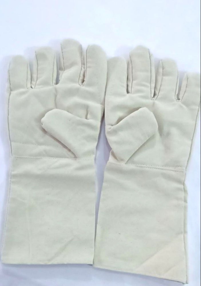 White Canvas Cotton Gloves