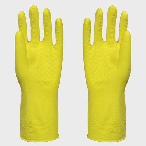 Unisex Yellow PVC Supported hand Gloves, For Industrial