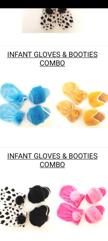 Red Velvet Newborn Baby Hand Gloves, Size: Medium