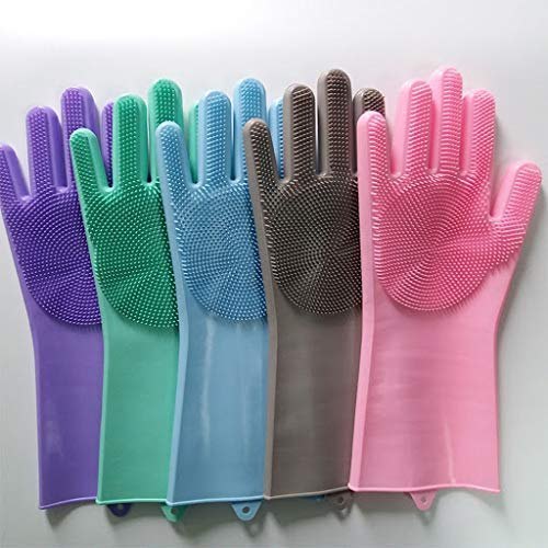 Silicone Scrub Cleaning Gloves, For Home, Size: 360 x 165 mm (approx)