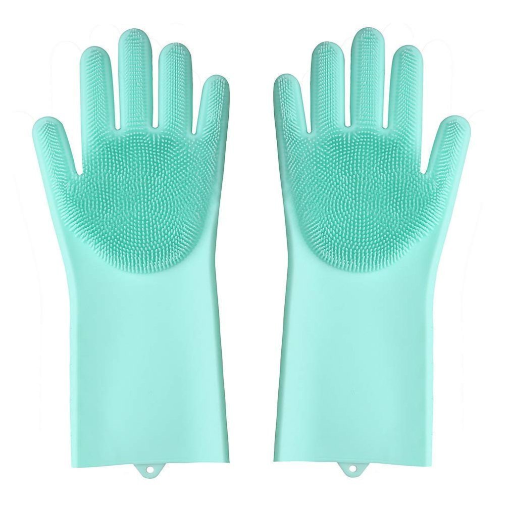 Dishwashing Silicone Scrubber Gloves