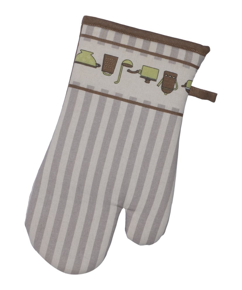 Green Cotton Printed Kitchen Glove