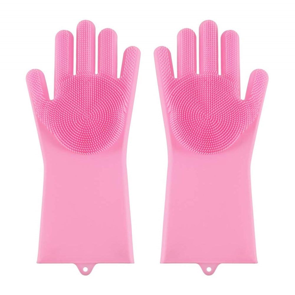 Multicolor Silicone Non-Slip Scrubbing Dishwashing Hand Gloves For Kitchen