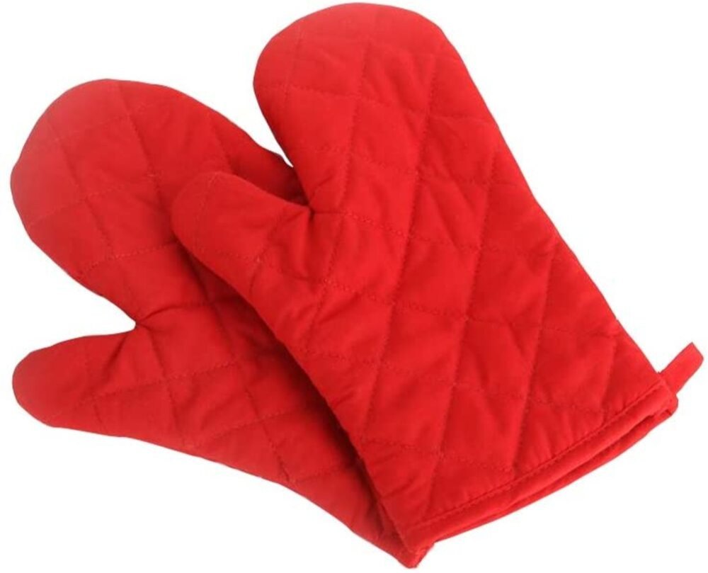 Ross World Plain Red Cotton Padded Gloves, Size: 7 Inch