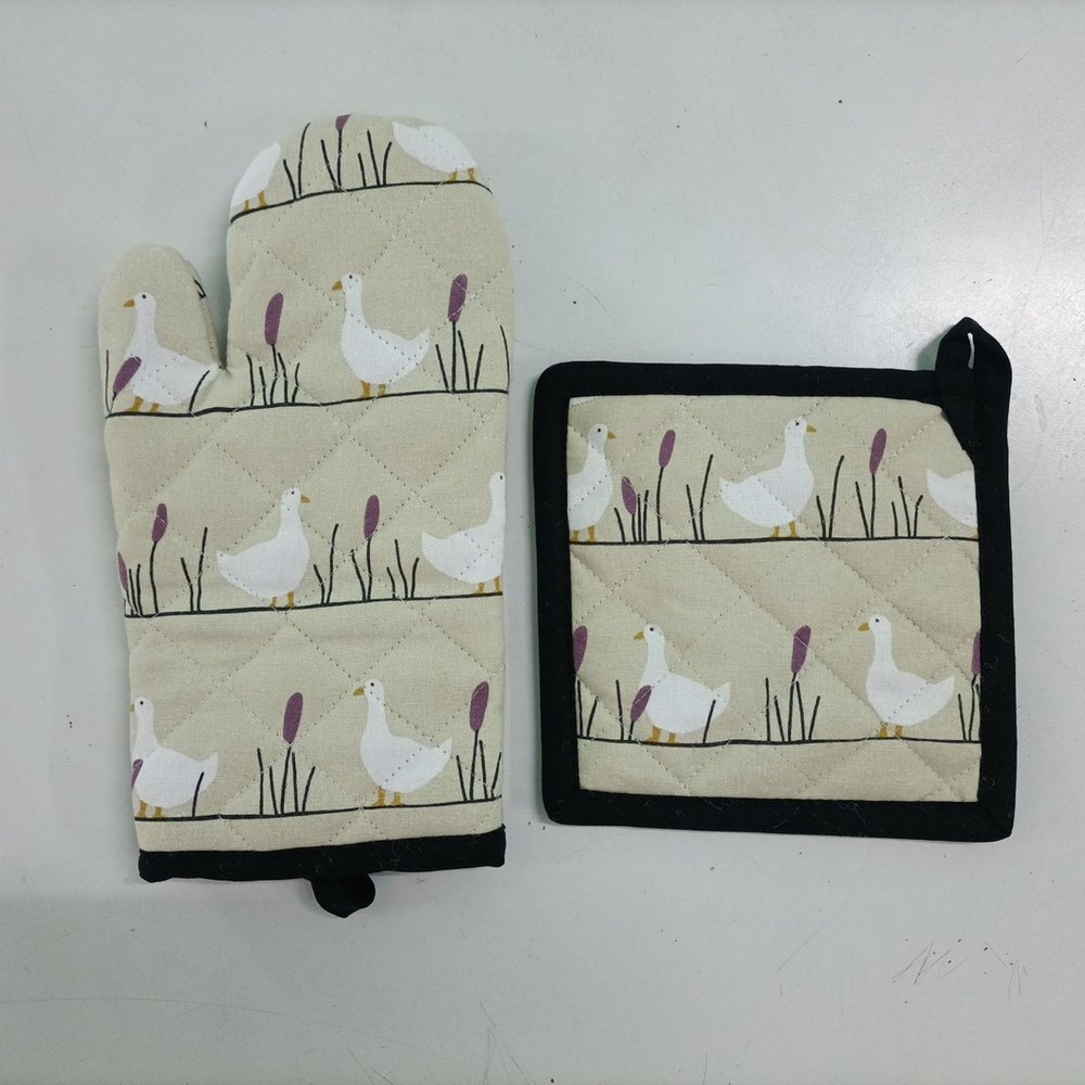 Cotton Household Gloves Glove / Potholder Set Of 2pcs, For Kitchen Oven, 18x28/18x18cms