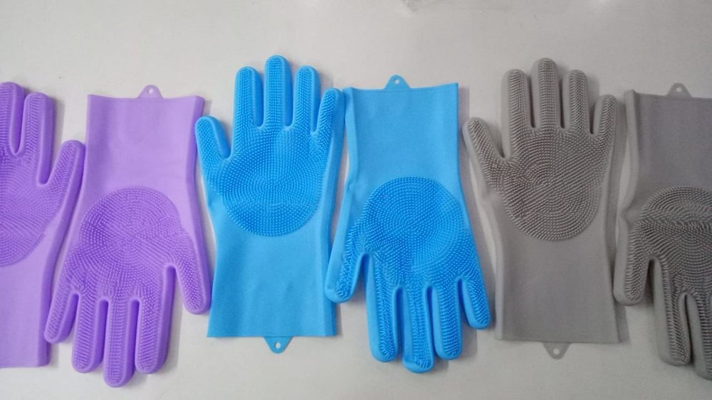 Cleaning Scrubbers Silicone Gloves With Scrubber
