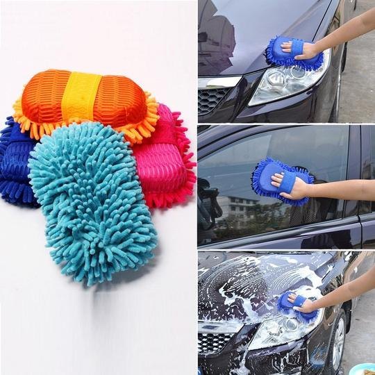 Microfiber Car Wash Cloth Sponge Hand Gloves dashboard cleaning Duster