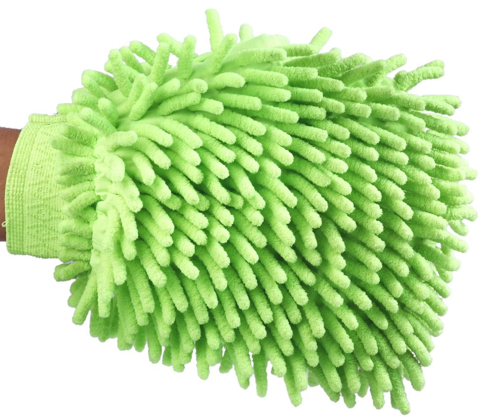 Green Microfiber Hand Gloves, For Home, Finger Type: Full Fingered