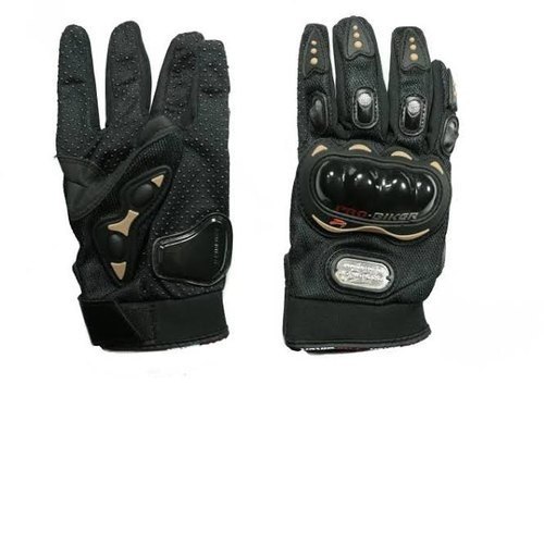 Faux Leather Black Probiker Gloves