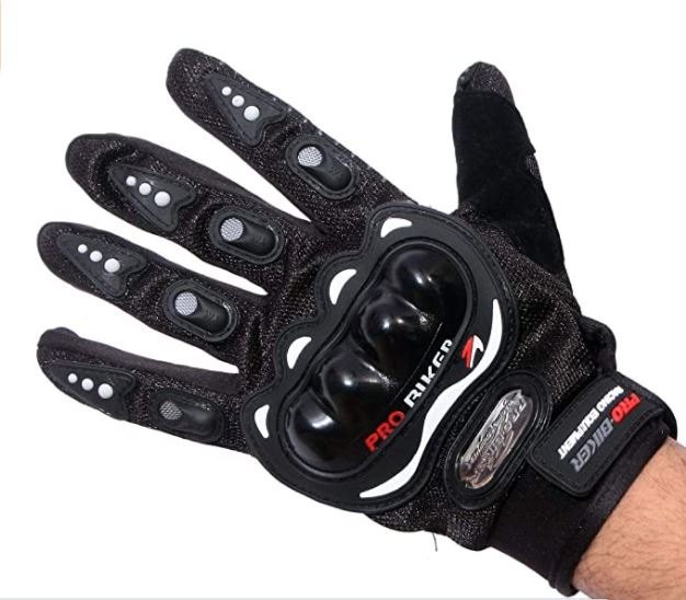 Black Pro Biker Gloves
