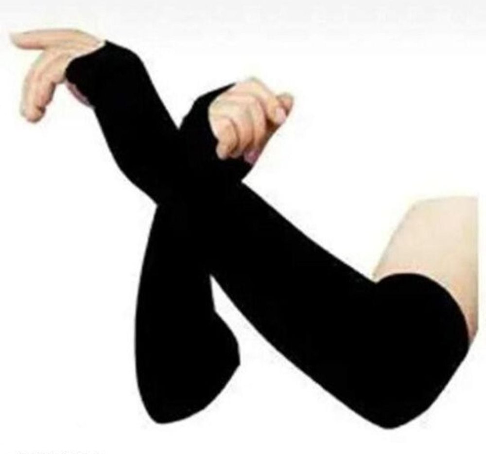 Cotton Hand Gloves /Sunburn Protecter For Riders, Bikers-132 Riding Gloves (Black)
