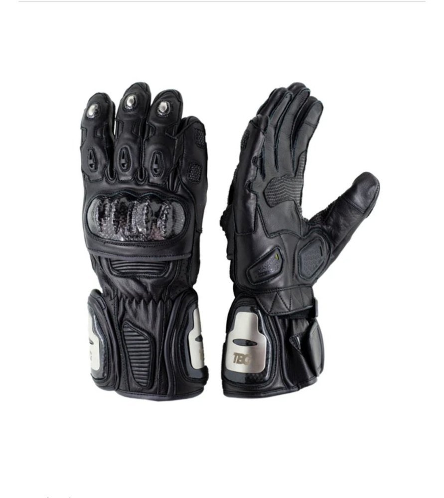 Black Leather Riding Gloves